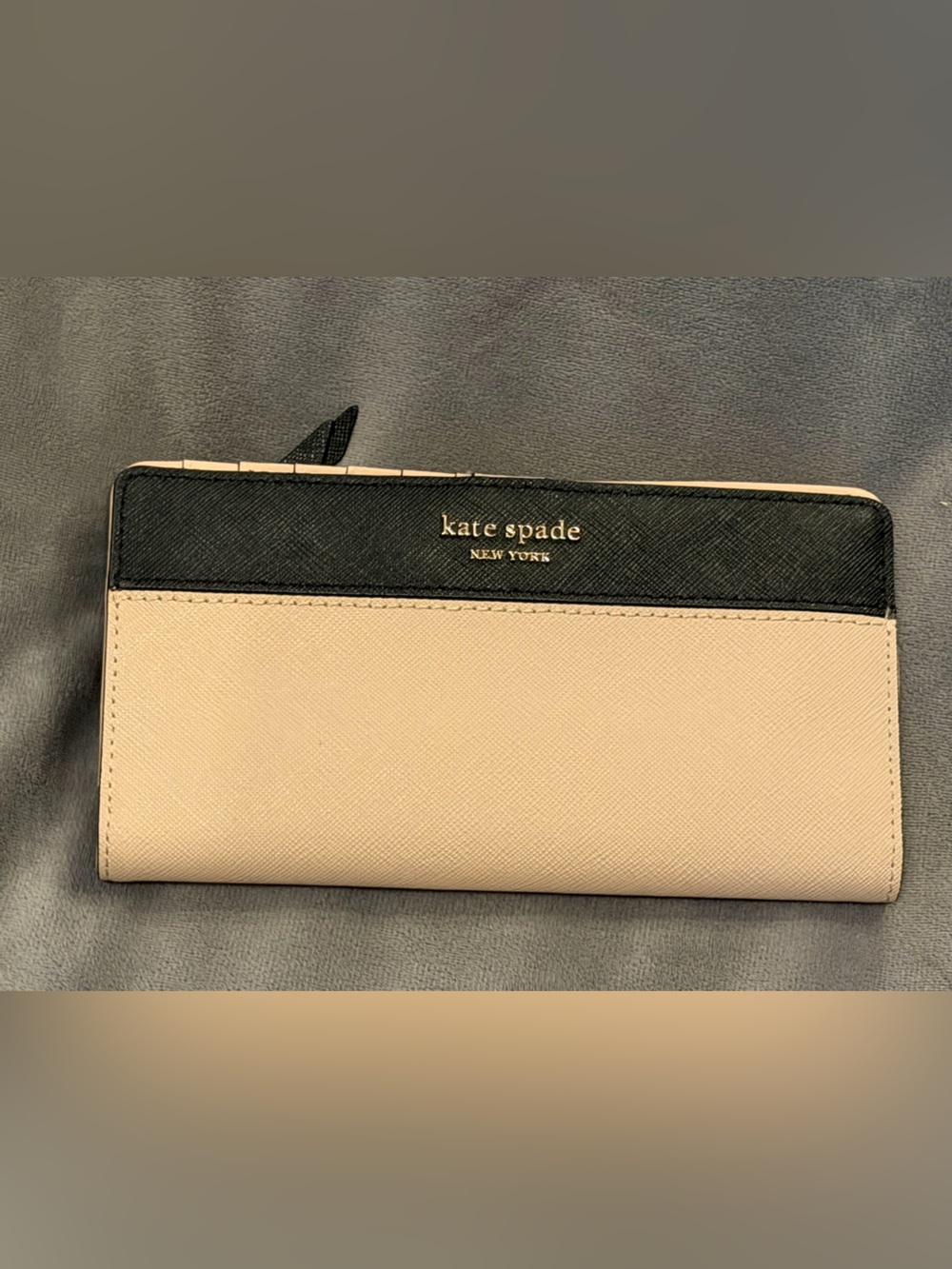 kate spade Blush and Black Colorblock Continental Wallet